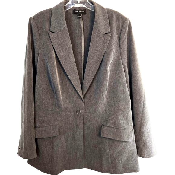 Lane Bryant 20 Women's Blazer Gray Suit Coat Plus Size 2X 2XL XXL Jacket 20W - Picture 1 of 5
